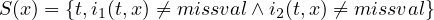 S(x) = {t,i1(t,x) ⁄= missval∧ i2(t,x) ⁄= missval} 