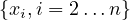 {xi,i = 2...n} 